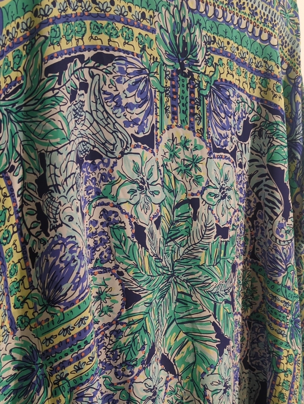 LILLY PULITZER silk floral caftan mini dress - size medium - Picture 5 of 8